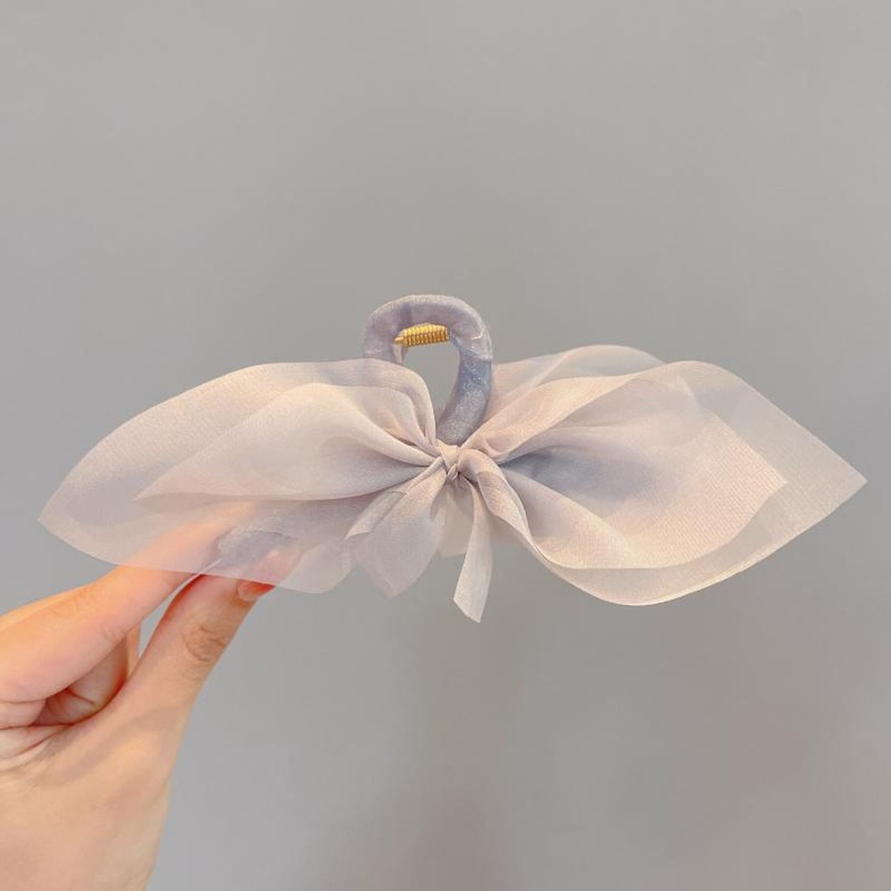 網紗蝴蝶結鯊魚夾 網紗蝴蝶結大抓夾 公主款鯊魚夾 3色可選 FA038-規格圖7