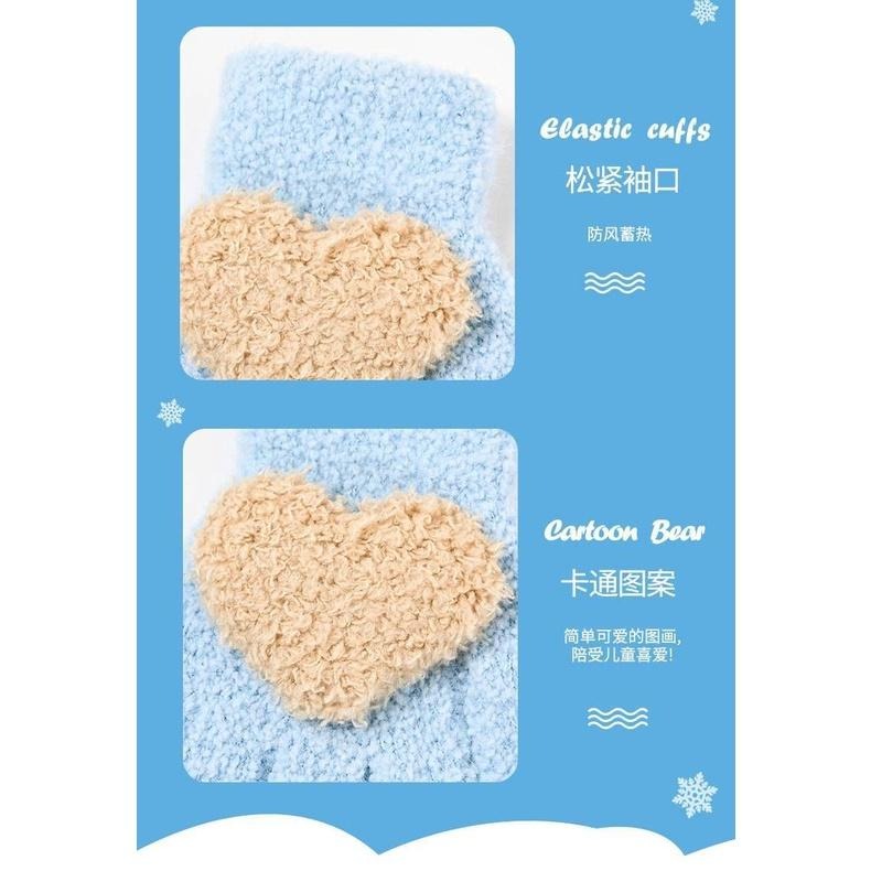 台灣現貨 兒童愛心針織手套 五指手套 保暖手套-細節圖2