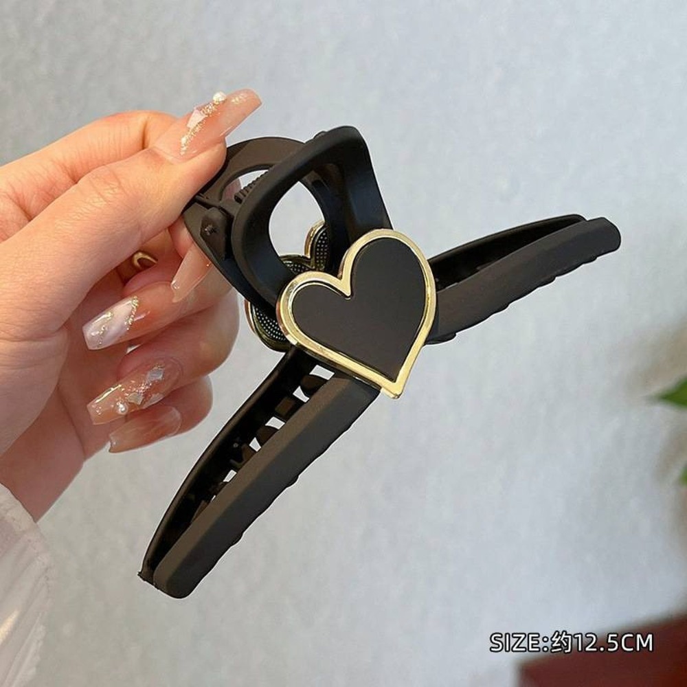 台灣現貨 FA007黑色磨砂愛心大抓夾 鯊魚抓夾-規格圖7
