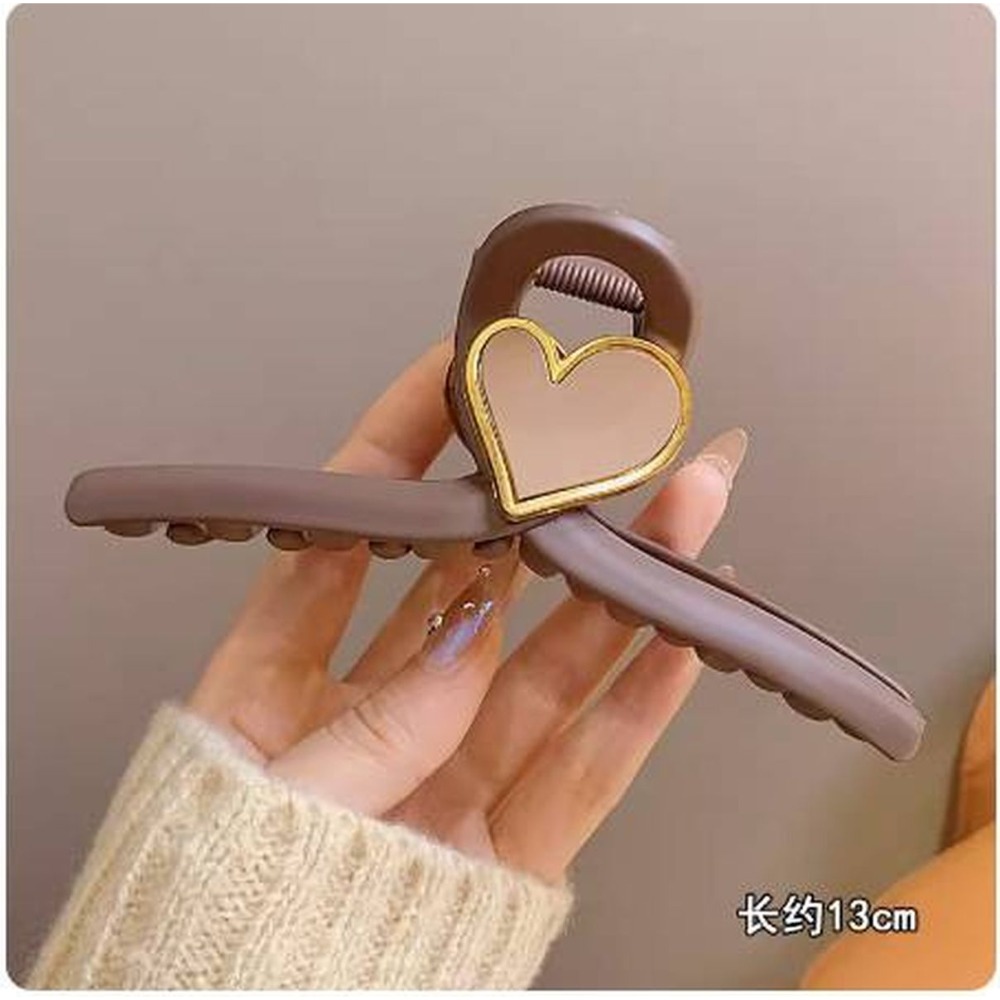 台灣現貨 FA007黑色磨砂愛心大抓夾 鯊魚抓夾-規格圖7