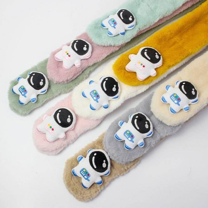 台灣現貨 冬季保暖太空人圍脖 兒童圍巾 兒童圍脖 毛絨圍巾-細節圖2