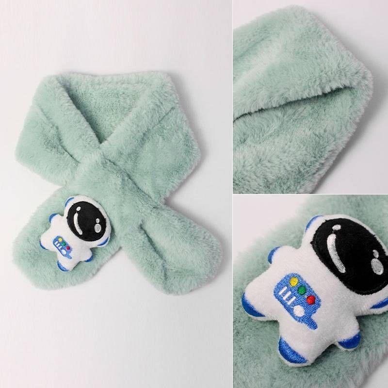 台灣現貨 冬季保暖太空人圍脖 兒童圍巾 兒童圍脖 毛絨圍巾-細節圖3