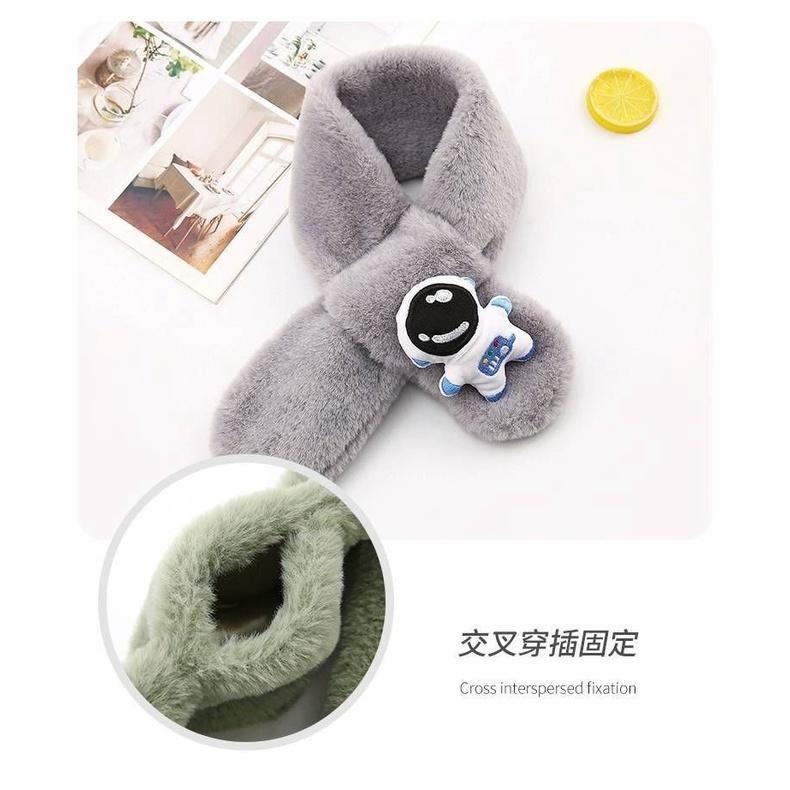 台灣現貨 冬季保暖太空人圍脖 兒童圍巾 兒童圍脖 毛絨圍巾-細節圖4