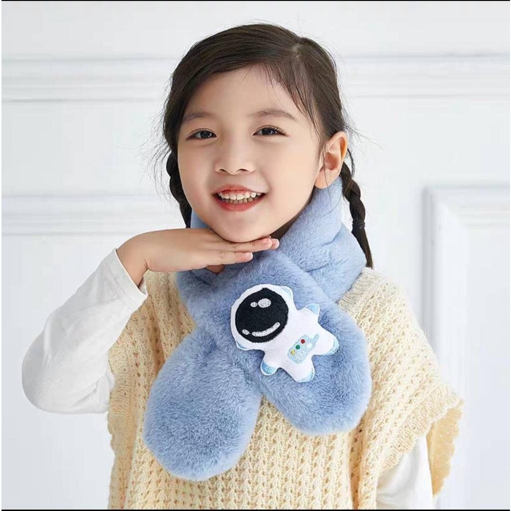 台灣現貨 冬季保暖太空人圍脖 兒童圍巾 兒童圍脖 毛絨圍巾-細節圖7