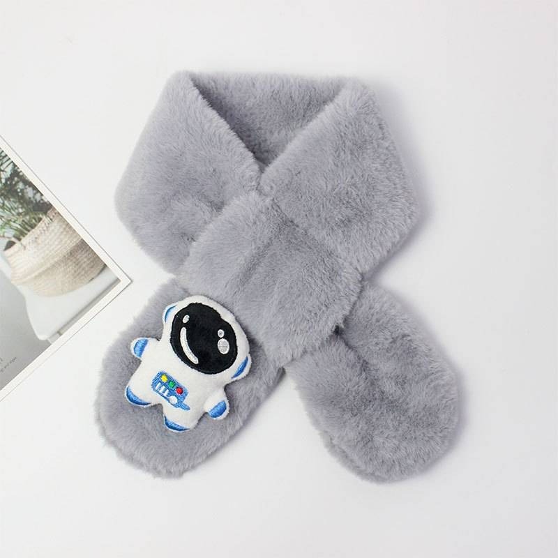 台灣現貨 冬季保暖太空人圍脖 兒童圍巾 兒童圍脖 毛絨圍巾-規格圖9