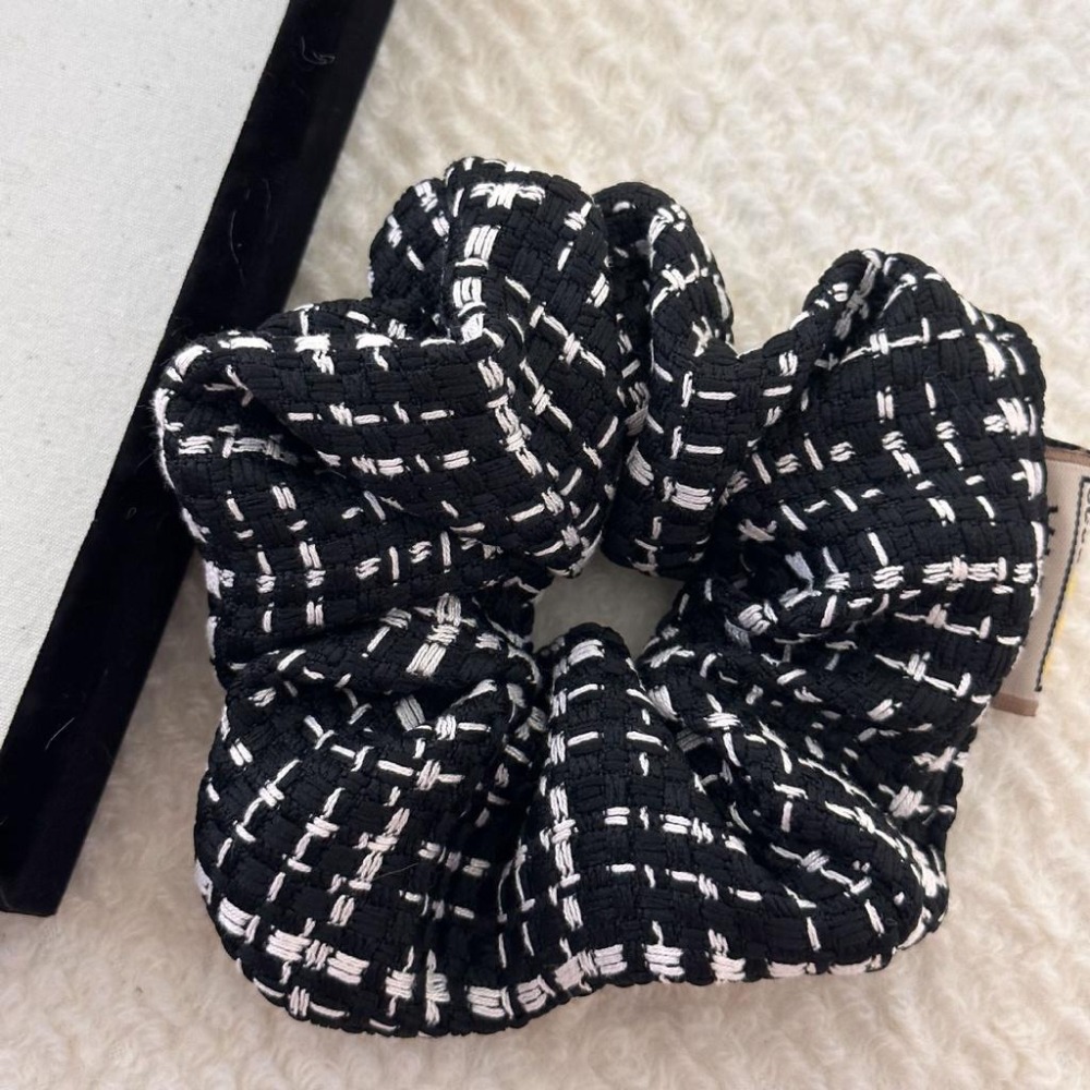 台灣現貨 FA004韓版復古小香風羊絨混彩大腸髮圈-細節圖2