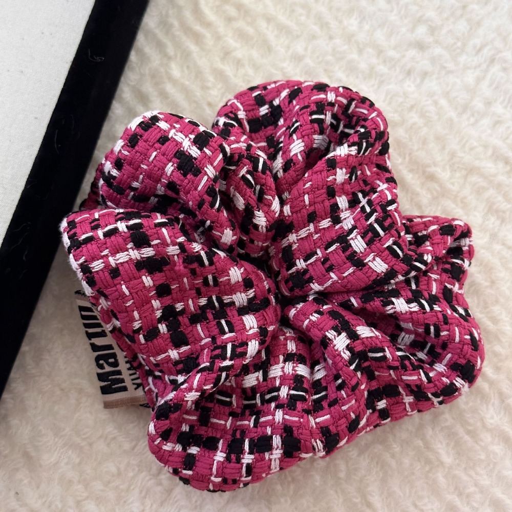 台灣現貨 FA004韓版復古小香風羊絨混彩大腸髮圈-規格圖5