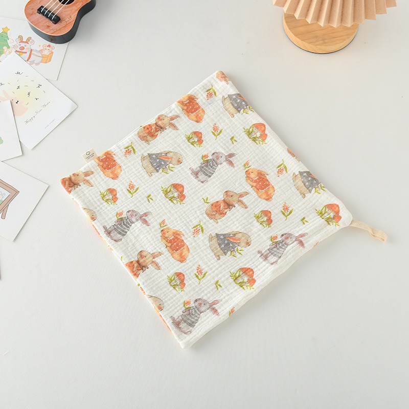 商檢合格 純棉小方巾 紗布手帕 幼稚園有掛鉤手帕 可挑款-規格圖9