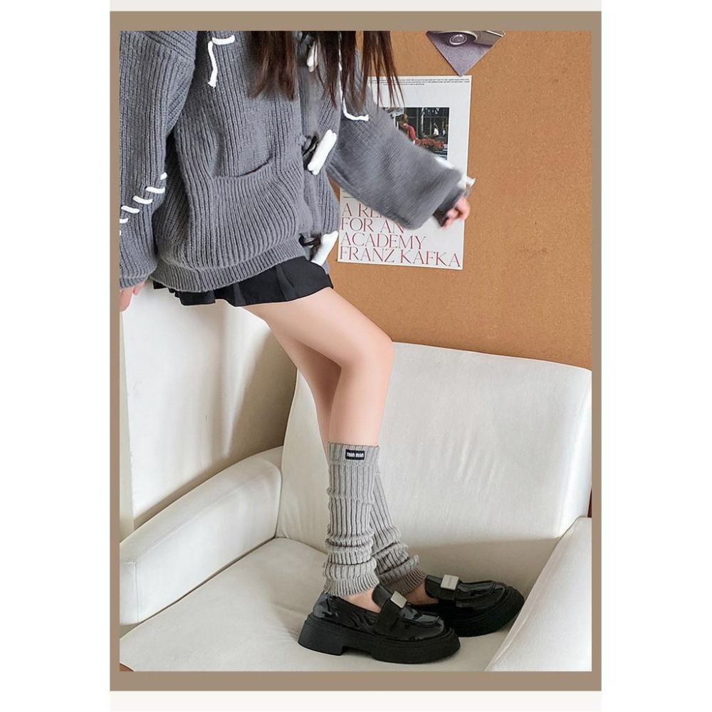 女大人miu堆堆襪套 ins風長筒襪套 秋冬襪套 保暖襪套 WA030-細節圖4