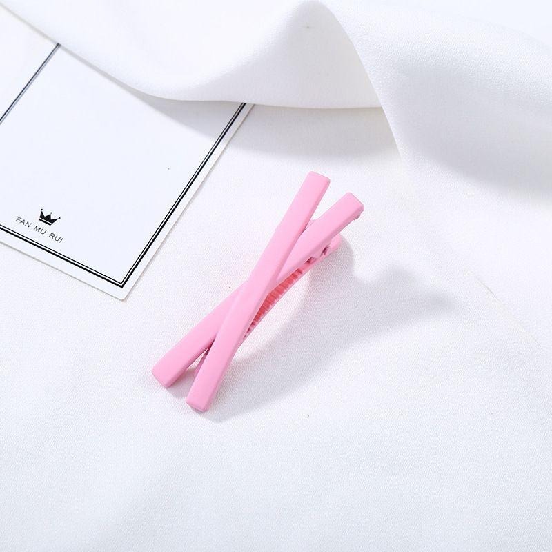 網紅瀏海夾 糖果色交叉邊夾 韓風一字夾 磨砂髮夾 台灣現貨供應 FA050-細節圖6