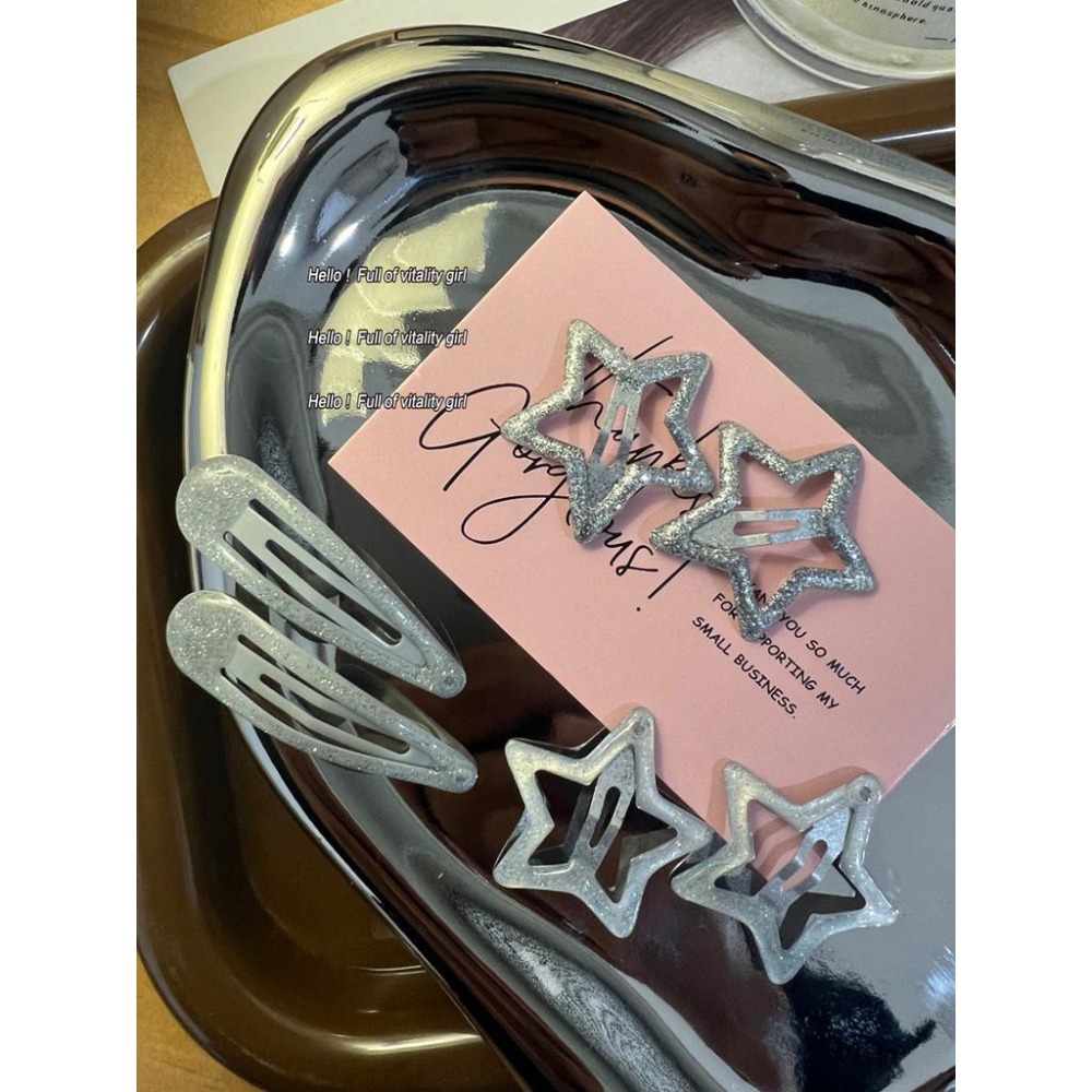 小星星BB髮夾 甜酷側邊瀏海髮夾 瀏海夾 2色可選-細節圖5