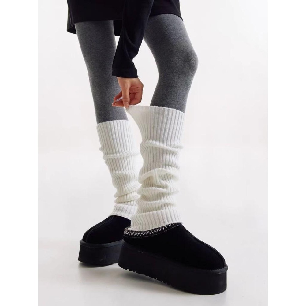 韓系棉質針織襪套 長襪套 棉質襪套 秋冬襪套 保暖襪套-細節圖4
