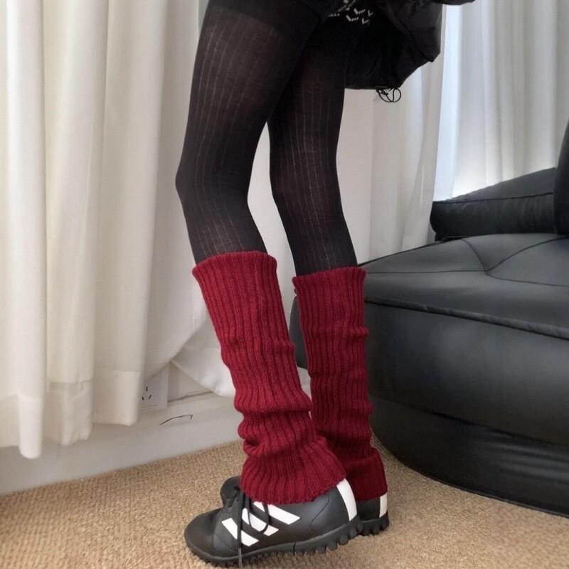 韓系棉質針織襪套 長襪套 棉質襪套 秋冬襪套 保暖襪套-細節圖7