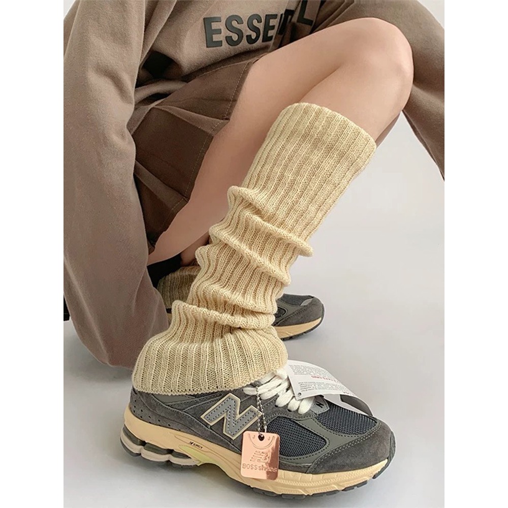 韓系棉質針織襪套 長襪套 棉質襪套 秋冬襪套 保暖襪套-規格圖7