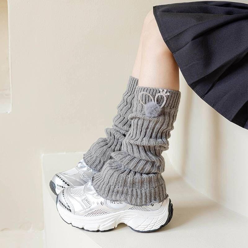 蝴蝶結襪套 毛絨球球襪套 造型襪套 保暖襪套 秋冬襪套 WA023-細節圖9