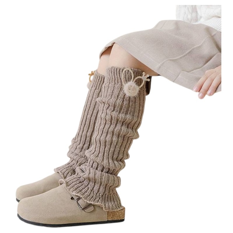 蝴蝶結襪套 毛絨球球襪套 造型襪套 保暖襪套 秋冬襪套 WA023-規格圖9