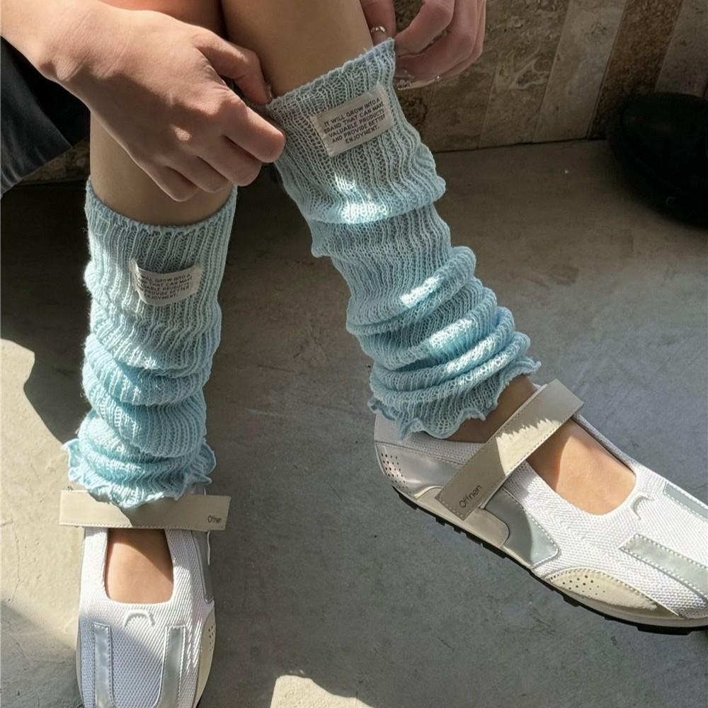布標春夏薄襪套 堆堆襪套 馬卡龍色襪套 裸空襪套 純色襪套-細節圖2