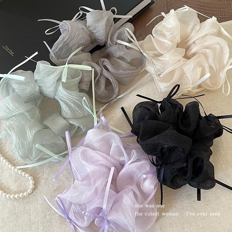 玫瑰花網紗大腸髮圈 蕾絲髮圈 刺繡花髮圈 FA032-細節圖5