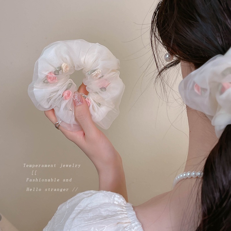 03-立體小玫瑰花網紗