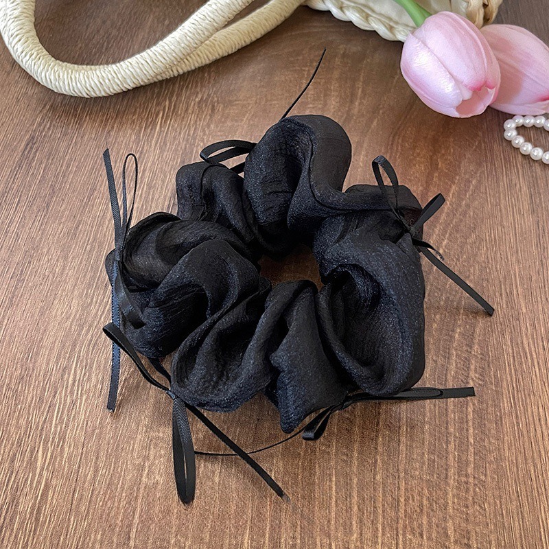 玫瑰花網紗大腸髮圈 蕾絲髮圈 刺繡花髮圈 FA032-規格圖5