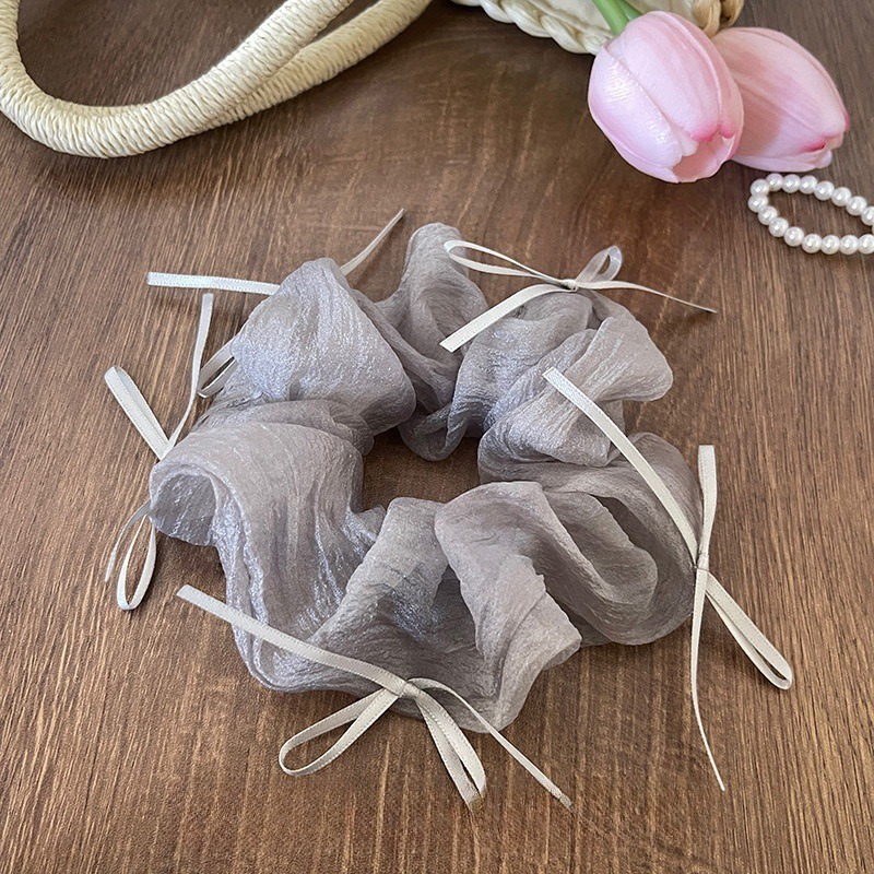 玫瑰花網紗大腸髮圈 蕾絲髮圈 刺繡花髮圈 FA032-規格圖5