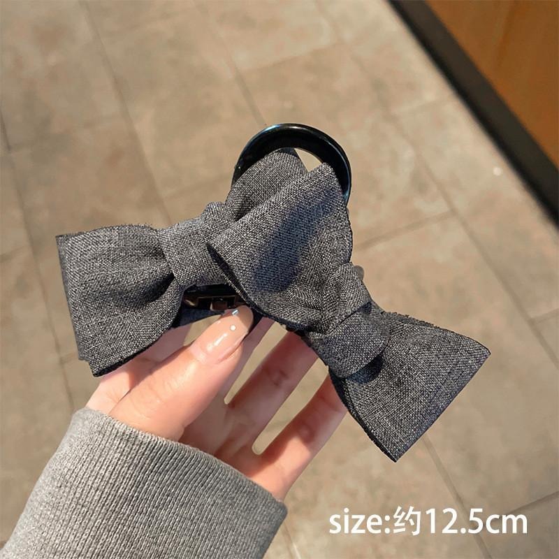 韓系西裝風鯊魚夾 牛仔色大抓夾 通勤盤髮夾 百搭大嘴夾-細節圖2