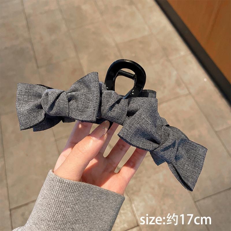 韓系西裝風鯊魚夾 牛仔色大抓夾 通勤盤髮夾 百搭大嘴夾-細節圖6