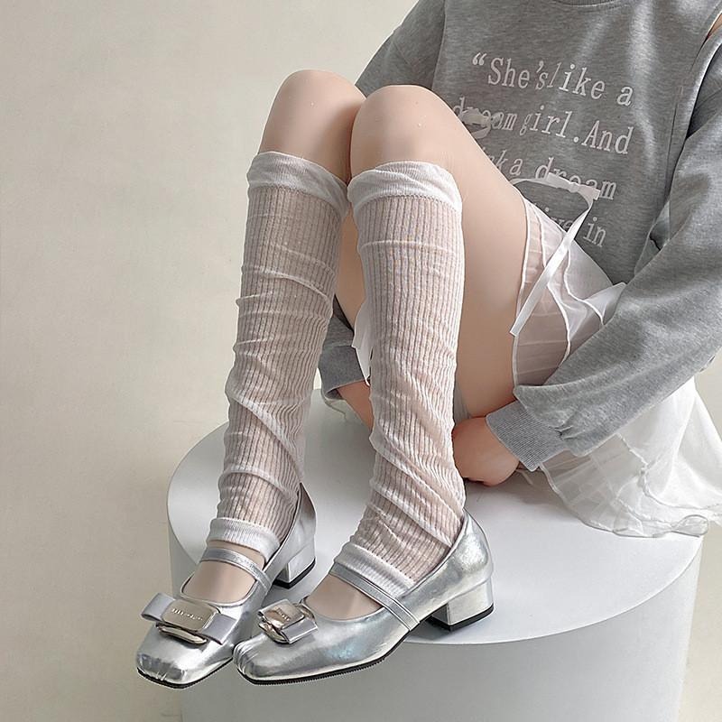 春夏薄款堆堆襪 女芭蕾風薄襪套 薄袖套 2用多色可選-細節圖2