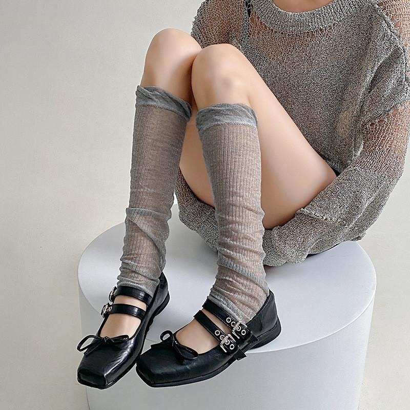 春夏薄款堆堆襪 女芭蕾風薄襪套 薄袖套 2用多色可選-細節圖3