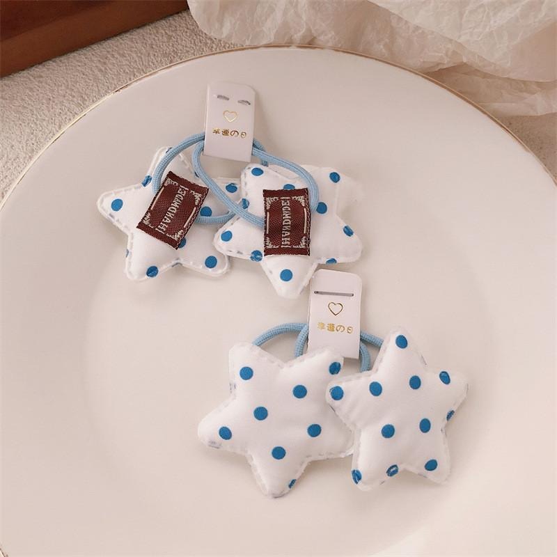 少女海鹽藍點點髮圈 bb夾 星星髮圈 星星髮夾 星星bb夾-細節圖3