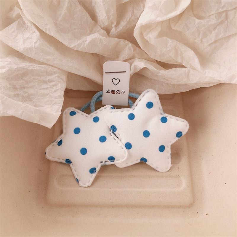 少女海鹽藍點點髮圈 bb夾 星星髮圈 星星髮夾 星星bb夾-細節圖4