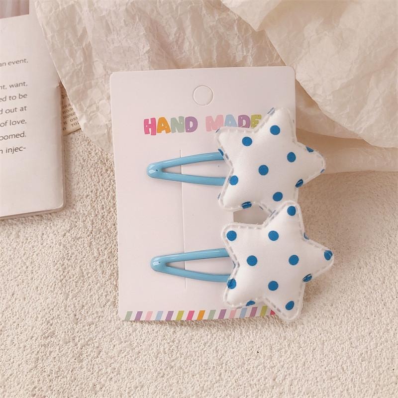 少女海鹽藍點點髮圈 bb夾 星星髮圈 星星髮夾 星星bb夾-細節圖5