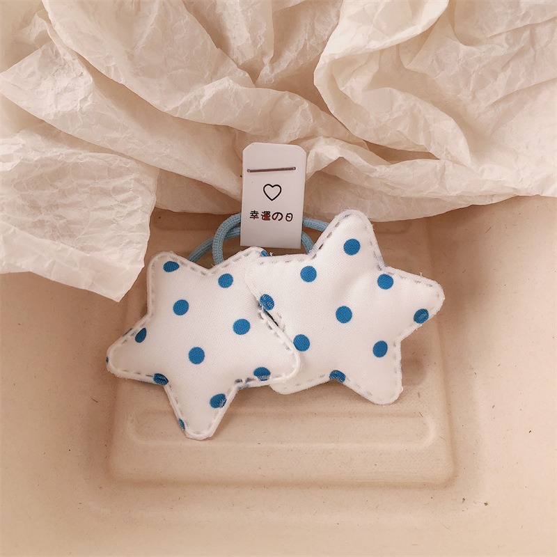 少女海鹽藍點點髮圈 bb夾 星星髮圈 星星髮夾 星星bb夾-規格圖5