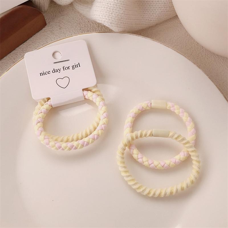 糖果色髮圈 春天色髮圈 粉嫩色髮繩 高彈力象皮繩 5色可選-細節圖5