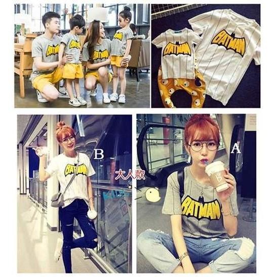 5折出清 貼布繡花蝙蝠俠親子短T大人款160/170-細節圖2
