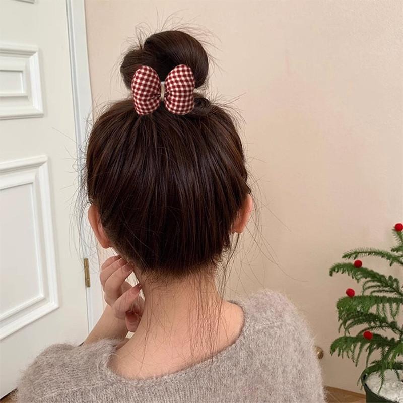 安可拉紅髮圈 蝴蝶結髮圈 胖胖髮圈 少女甜美紮髮繩 3款可選-細節圖2