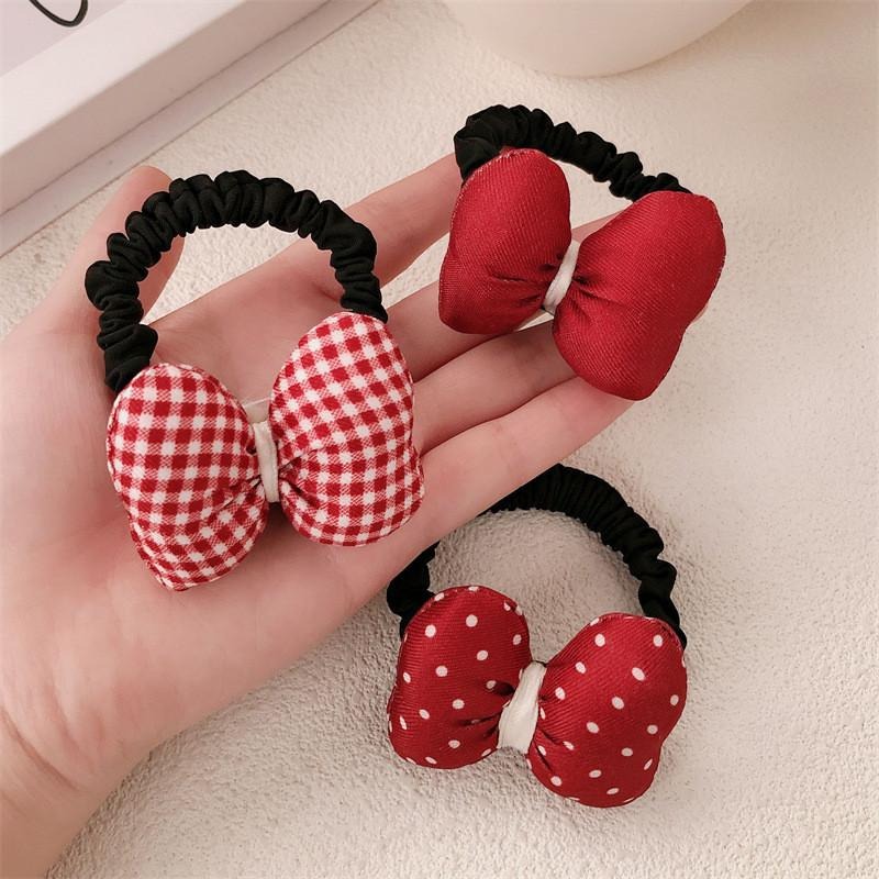 安可拉紅髮圈 蝴蝶結髮圈 胖胖髮圈 少女甜美紮髮繩 3款可選-細節圖3
