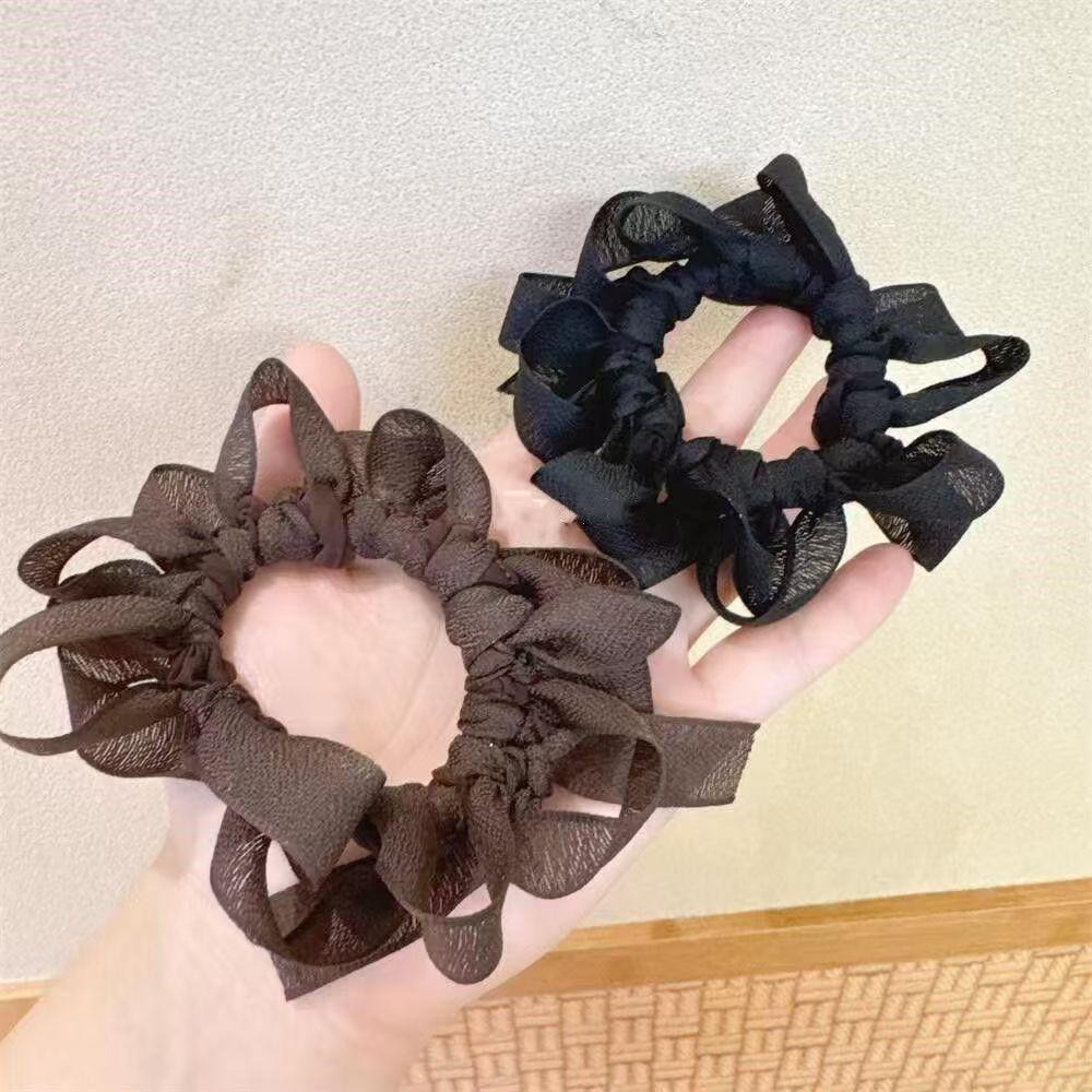 蝴蝶結皺摺髮圈 氣質款髮圈 小腸髮圈 HG123-細節圖4