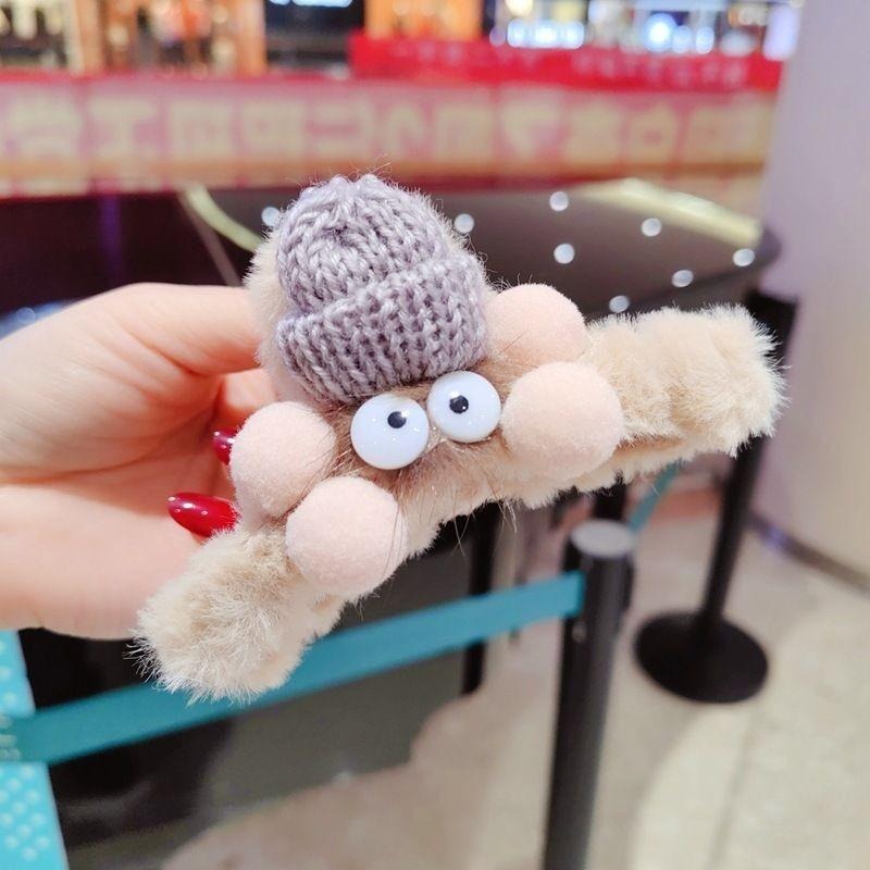 ins熊熊風鯊魚夾 毛絨大抓夾 大髮夾 7款可選 FA061-細節圖7