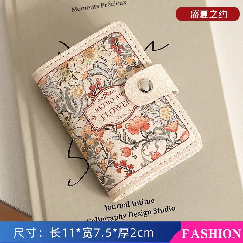 花卉卡包 復古證件包 油畫風銀行卡整理包 卡片包 AC111-規格圖9