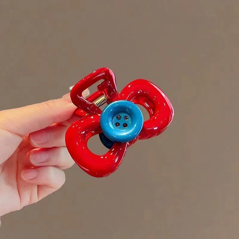 趣味鈕扣抓夾 黑色三角半扎髮夾 後腦勺夾 鯊魚夾 FA056-規格圖7