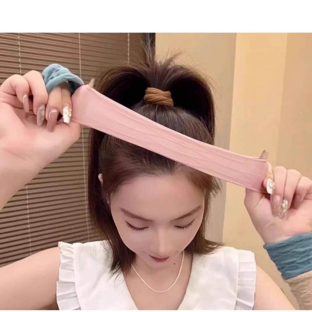 超彈力髮圈5件組 超寬版髮圈 不夾髮髮圈 3色可選-細節圖6