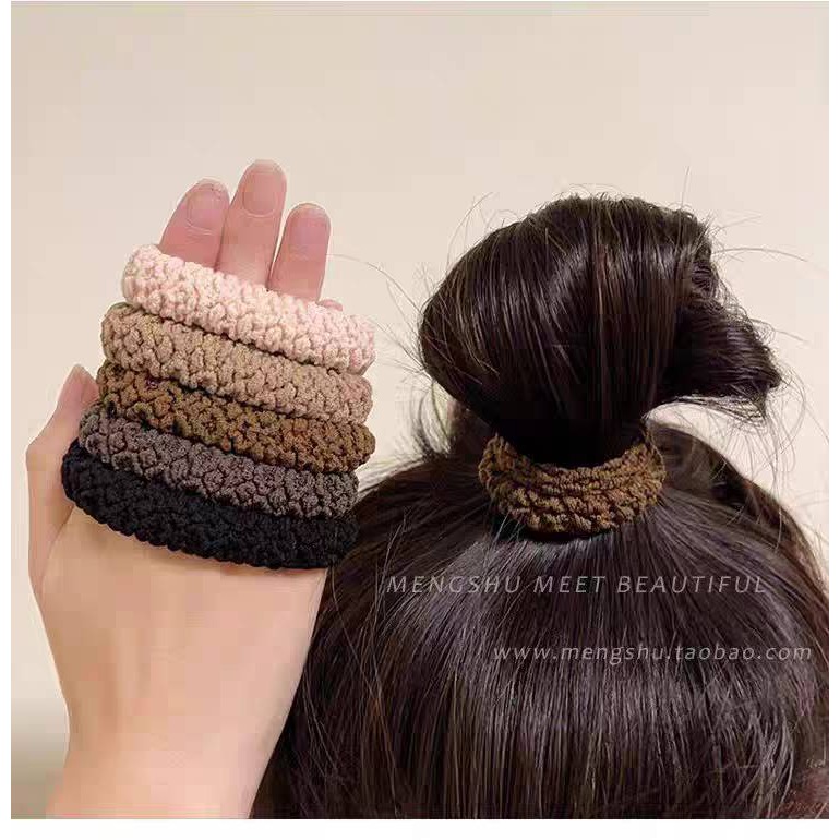 超彈力髮圈5件組 超寬版髮圈 不夾髮髮圈 3色可選-規格圖6