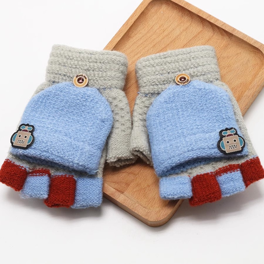 機器人半指手套 全指手套 2用手套 兒童手套 保暖手套 WA026-規格圖6