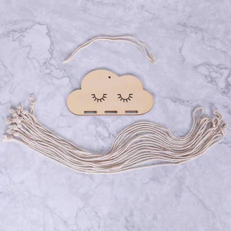 台灣現貨 ins歐風雲朵髮夾收納整理 木馬髮帶收納整理 原木色-細節圖6