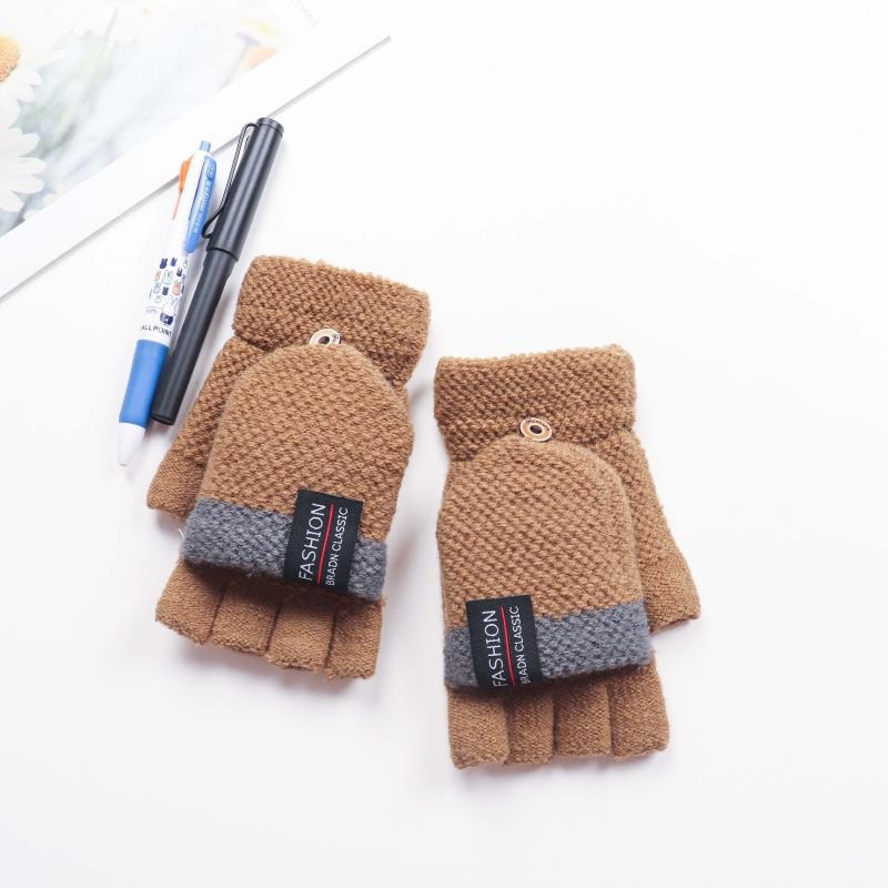 男大人跳色翻蓋手套 半指手套 全指手套 2用手套 保暖手套 WA027-規格圖7