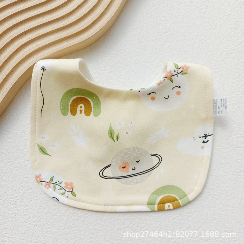 純棉U型圍兜  防水圍兜兜 口水巾 雙暗扣吃飯兜 AC120-規格圖10
