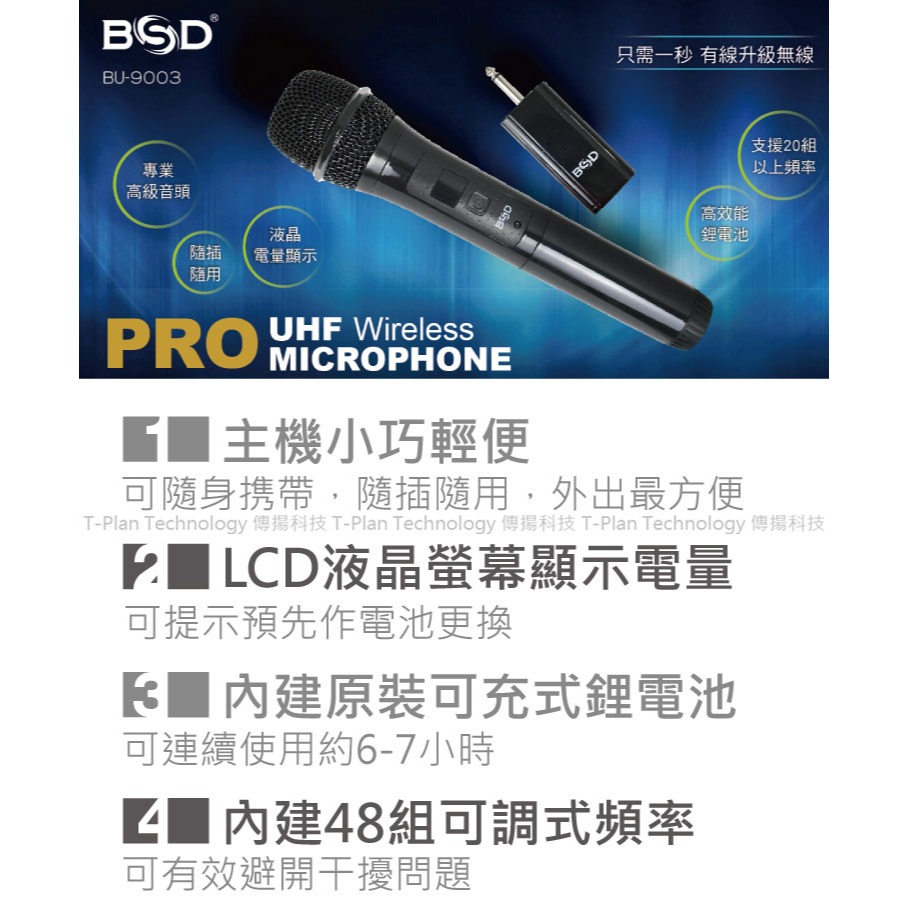 【BSD】攜帶型無線麥克風(BU-9003)-細節圖2