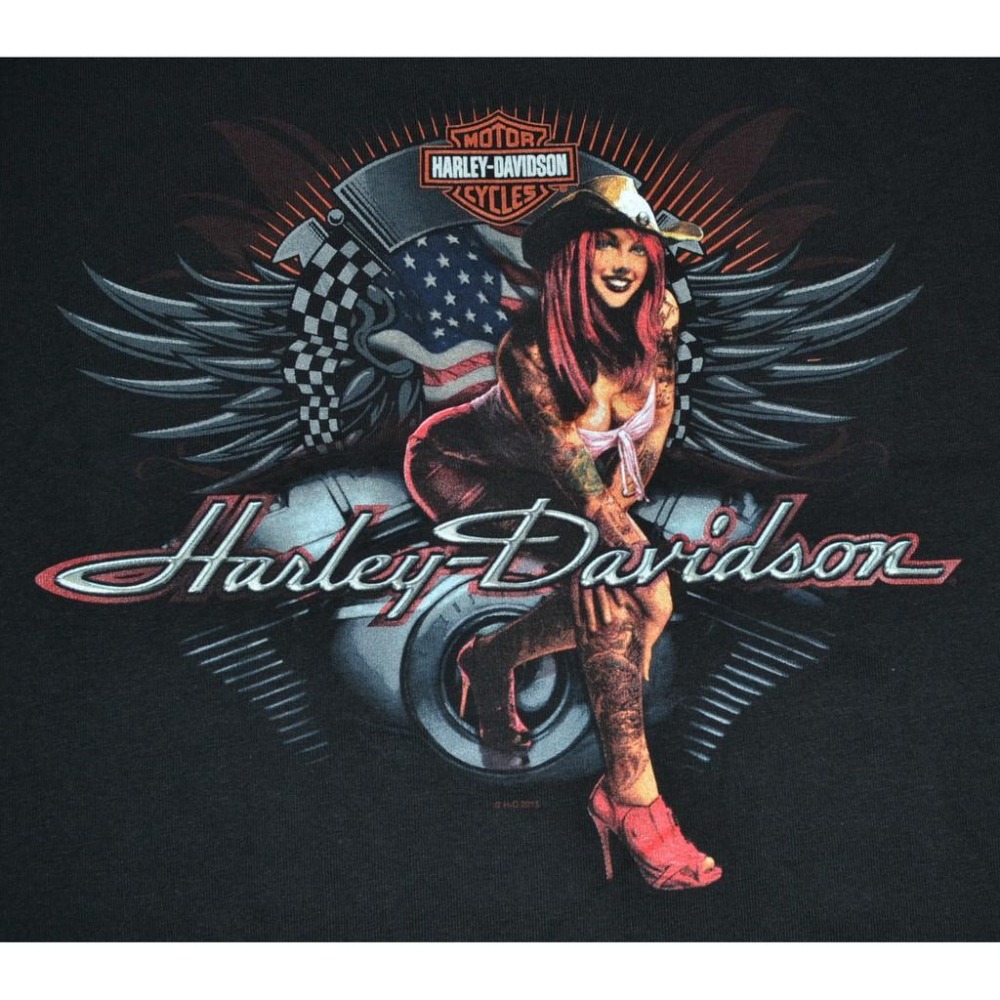 Harley-Davidson 哈雷機車 Motor Girl 短袖T恤【L】美國製造 全新 現貨-細節圖2