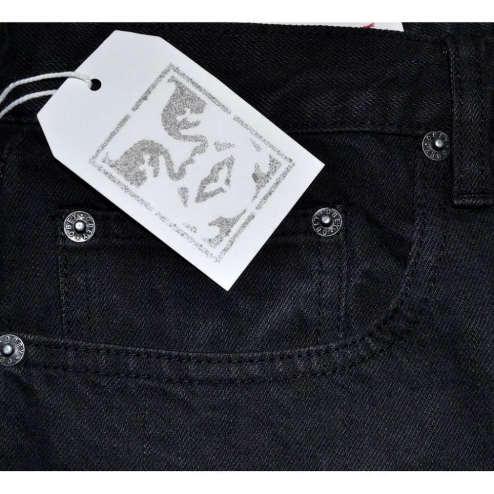 OBEY【36腰】 丹寧 牛仔褲 九分褲 Bender Flooded 90年代復古 美國購入 保證原廠正品-細節圖5